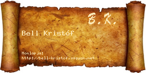 Bell Kristóf névjegykártya